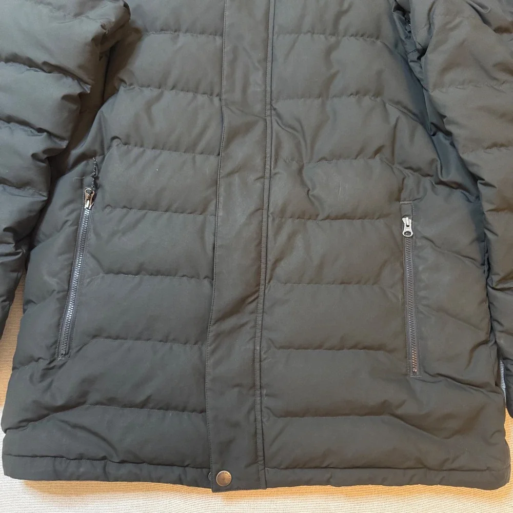Eddie Bauer Puffer Parka Men XL Black Hooded Down Insulated Winter Jacket heavy